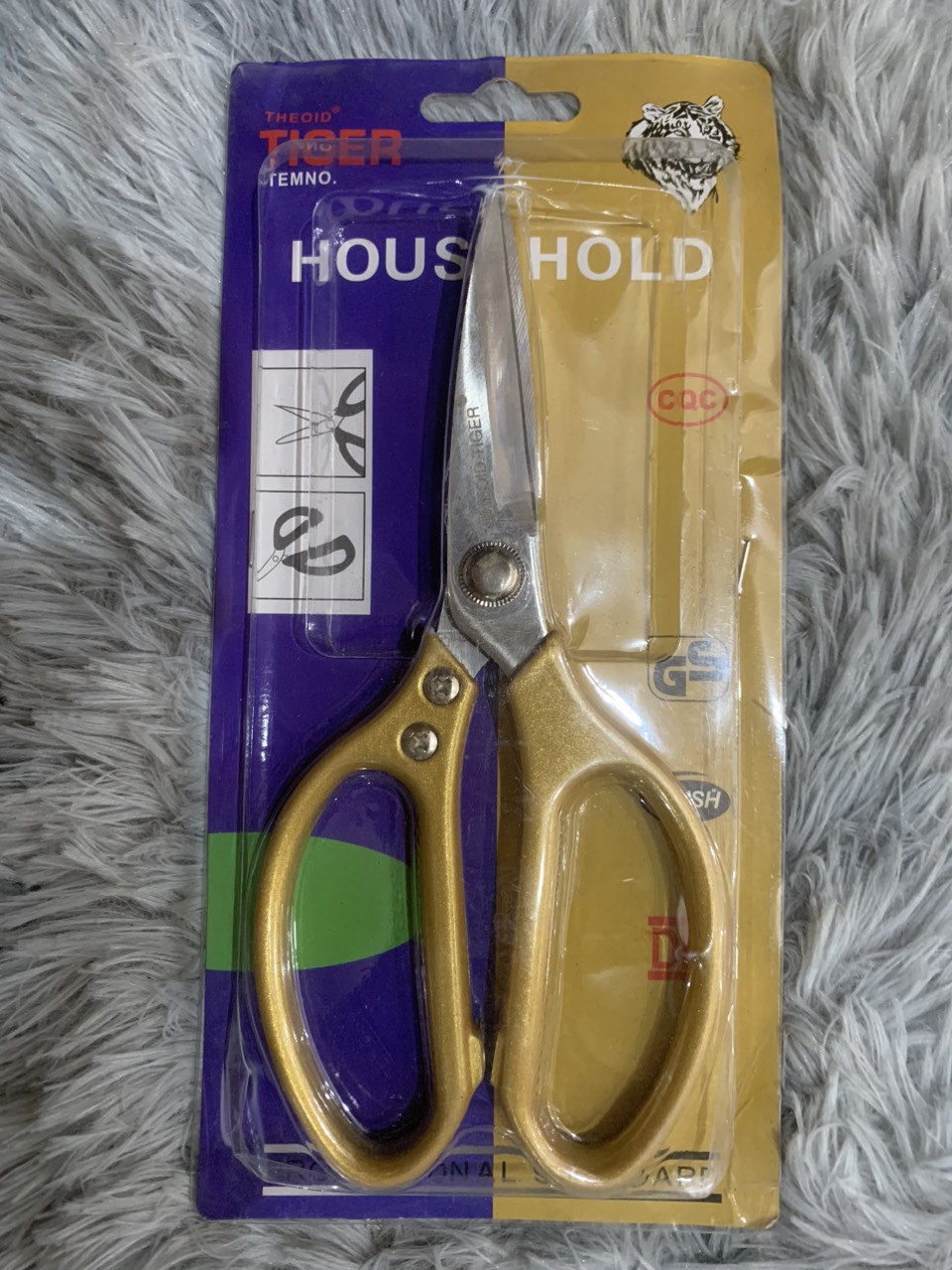 Kéo Cắt Đồ Ăn Nhôm Tiger Vàng trắng