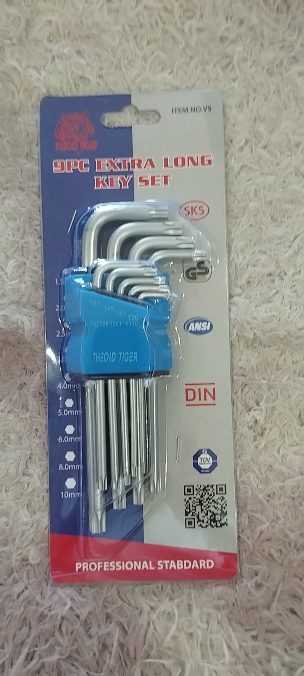 Lục Giác Tiger Bông Ngắn Nhũ Bạc